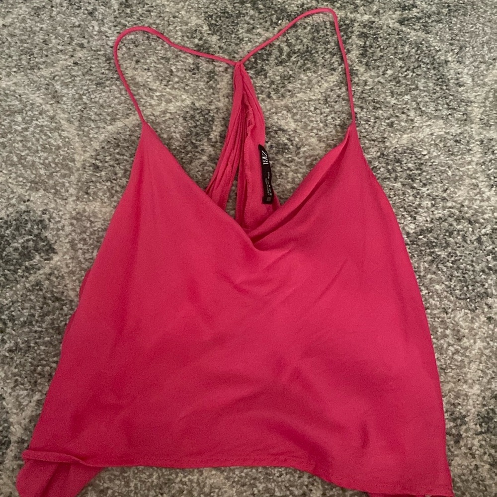 Zara open back flowy tank